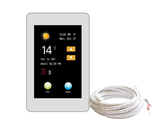 China IP20 touch screen Vloerverwarmingsthermostaat 85-265V voor Huis, Ce-Norm leverancier